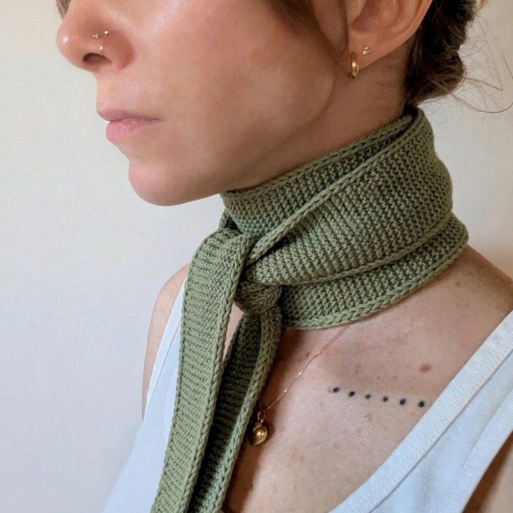 Trendy Sophie skinny Scarf Wrap Sage Olive Khaki Green